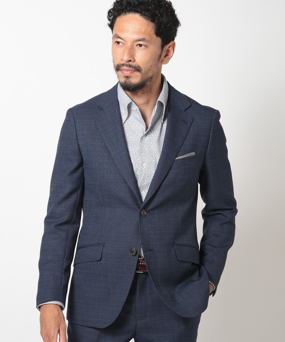 MEN'S BIGI 【ACTIVE TAILOR】ミックスヤーン/ホップサックジャケット＜セットアップ・スリーピース対応＞ ネイビー