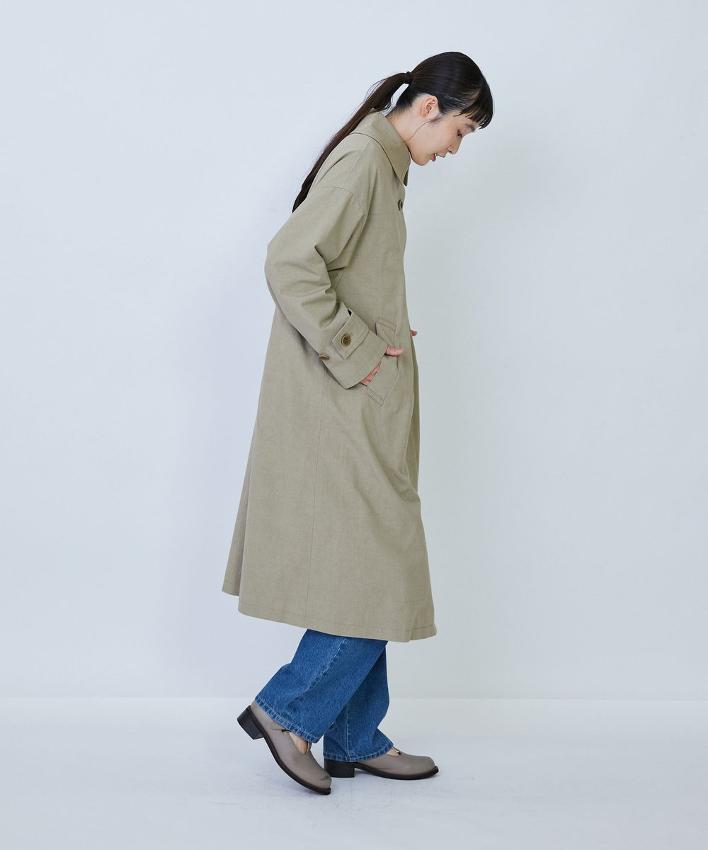 LOISIR グランジコットンポプリンステンカラーコート ベージュ