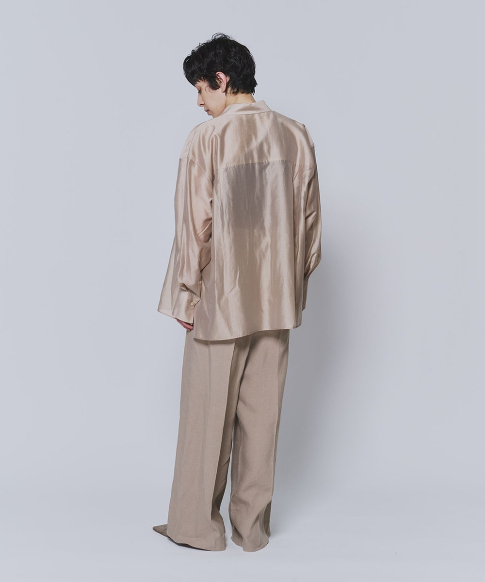 1er Arrondissement シアーテンセルシャツ ベージュ