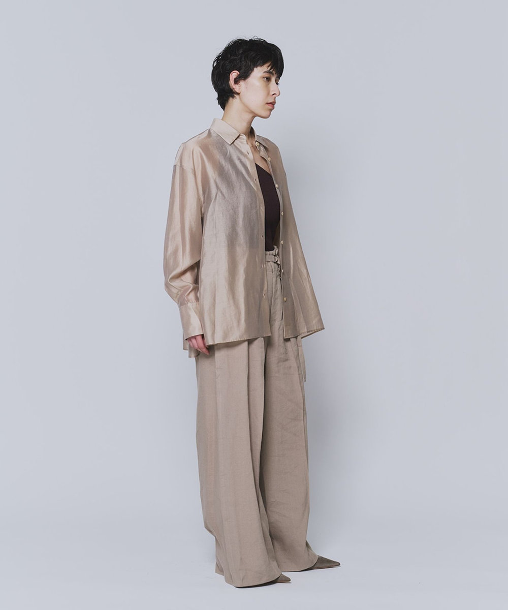 1er Arrondissement シアーテンセルシャツ ベージュ