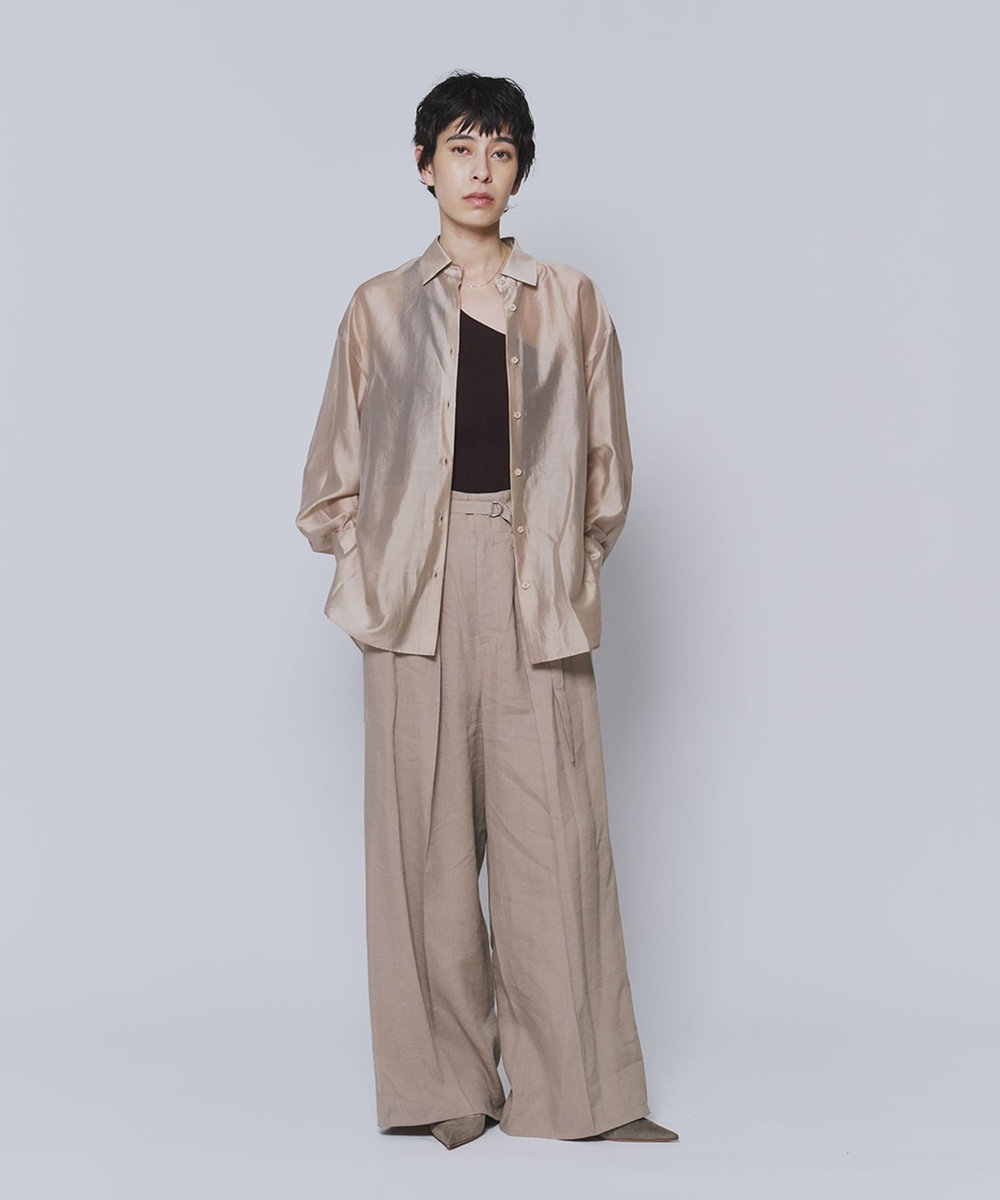 1er Arrondissement シアーテンセルシャツ ベージュ