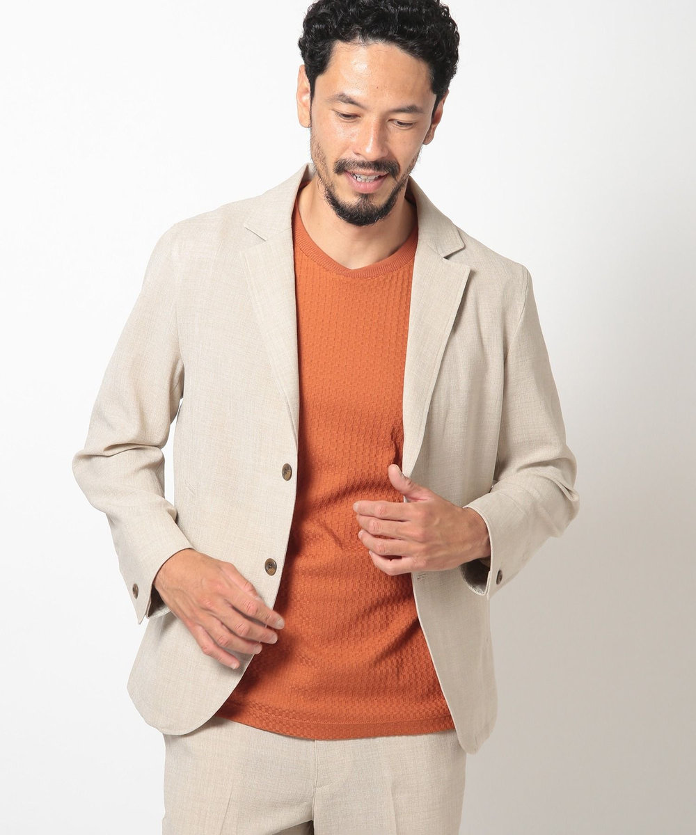 MEN'S BIGI ポリエステルブッチャーストレッチテーラードジャケット＜セットアップ対応＞ ベージュ