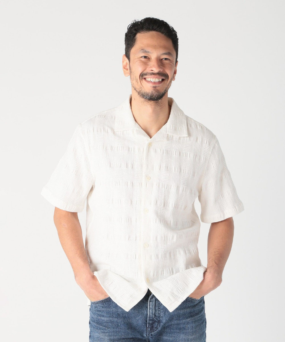 MEN'S BIGI 【Wax London/ワックスロンドン】ジャガードシャツ ホワイト
