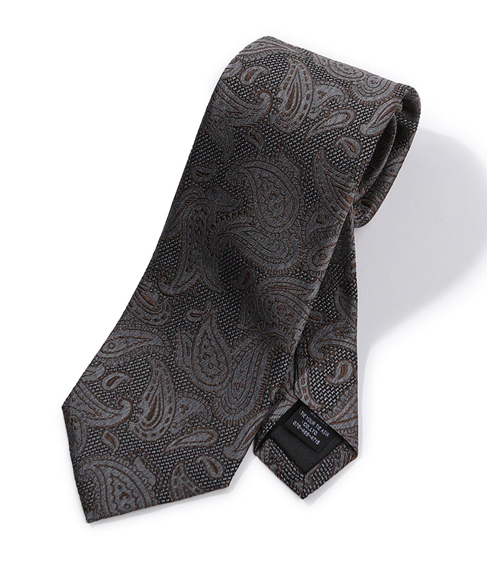 MEN'S BIGI 【TIE YOUR TIE/タイユアタイ】ヴィンテージペイズリー柄ネクタイ グレー