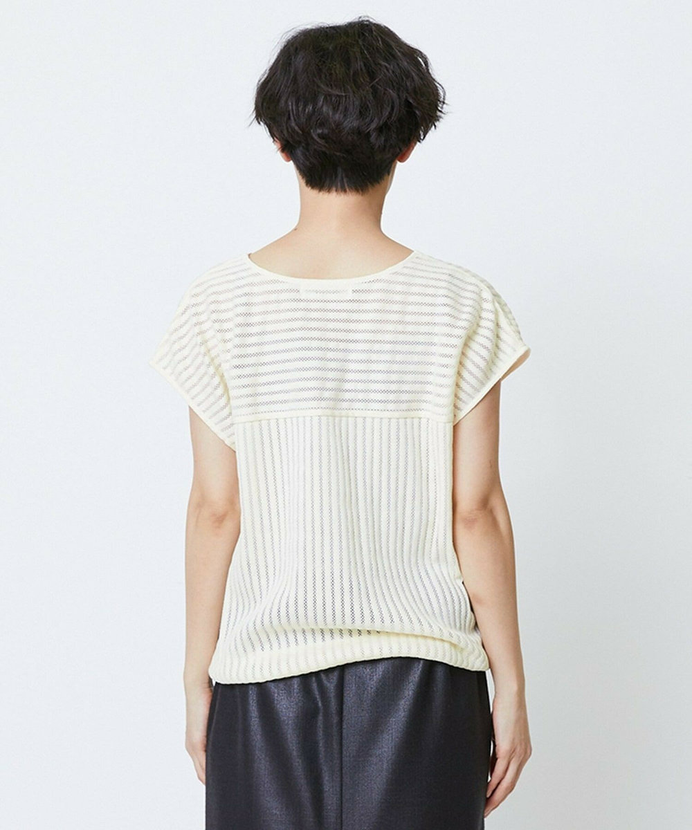 feerique feerique ラッセルメッシュストライププルオーバー オフホワイト