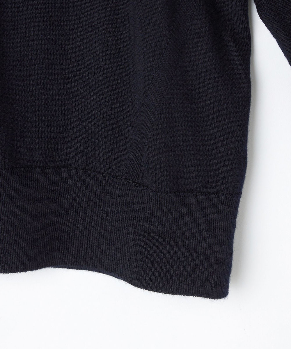 L'EQUIPE COUTURIER カシミヤシルクHGニットカーディガン ダークネイビー