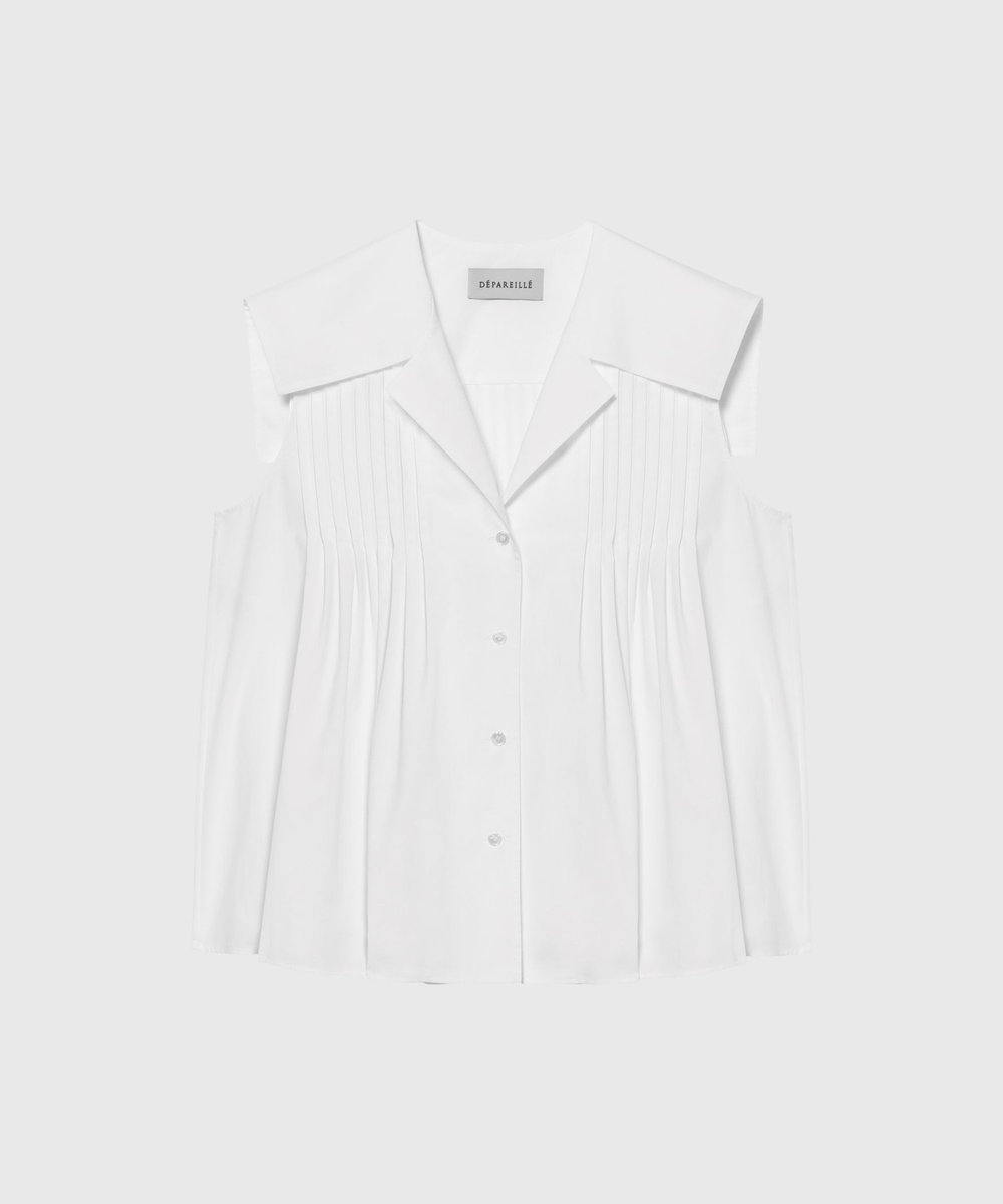 DÉPAREILLÉ 	TYPEWRITER SLEEVELESS BLOUSE / タイプライタースリーブレスブラウス オフホワイト