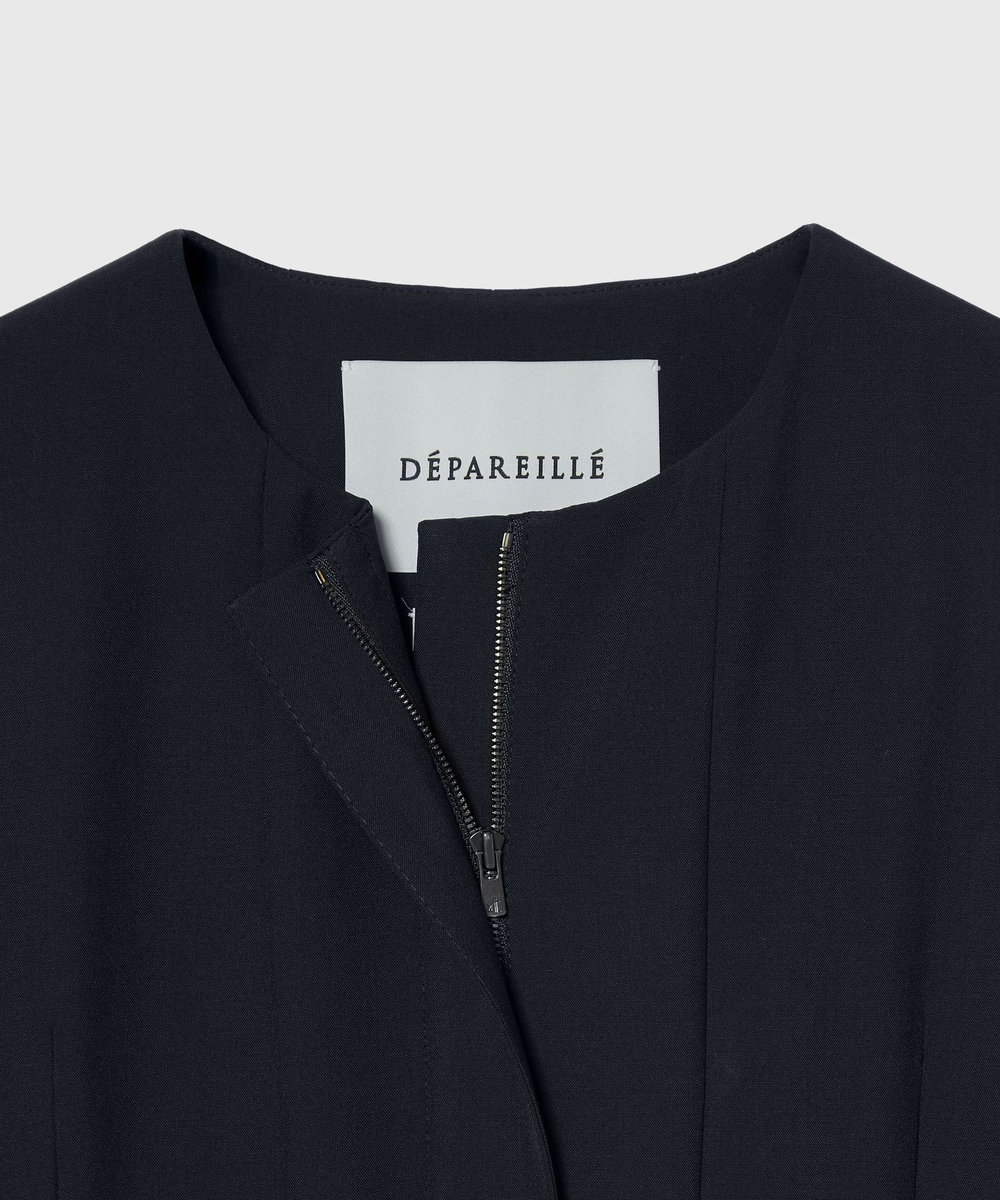 DÉPAREILLÉ TROPICAL WOOL DRESS / トロピカルウールドレス ネイビー