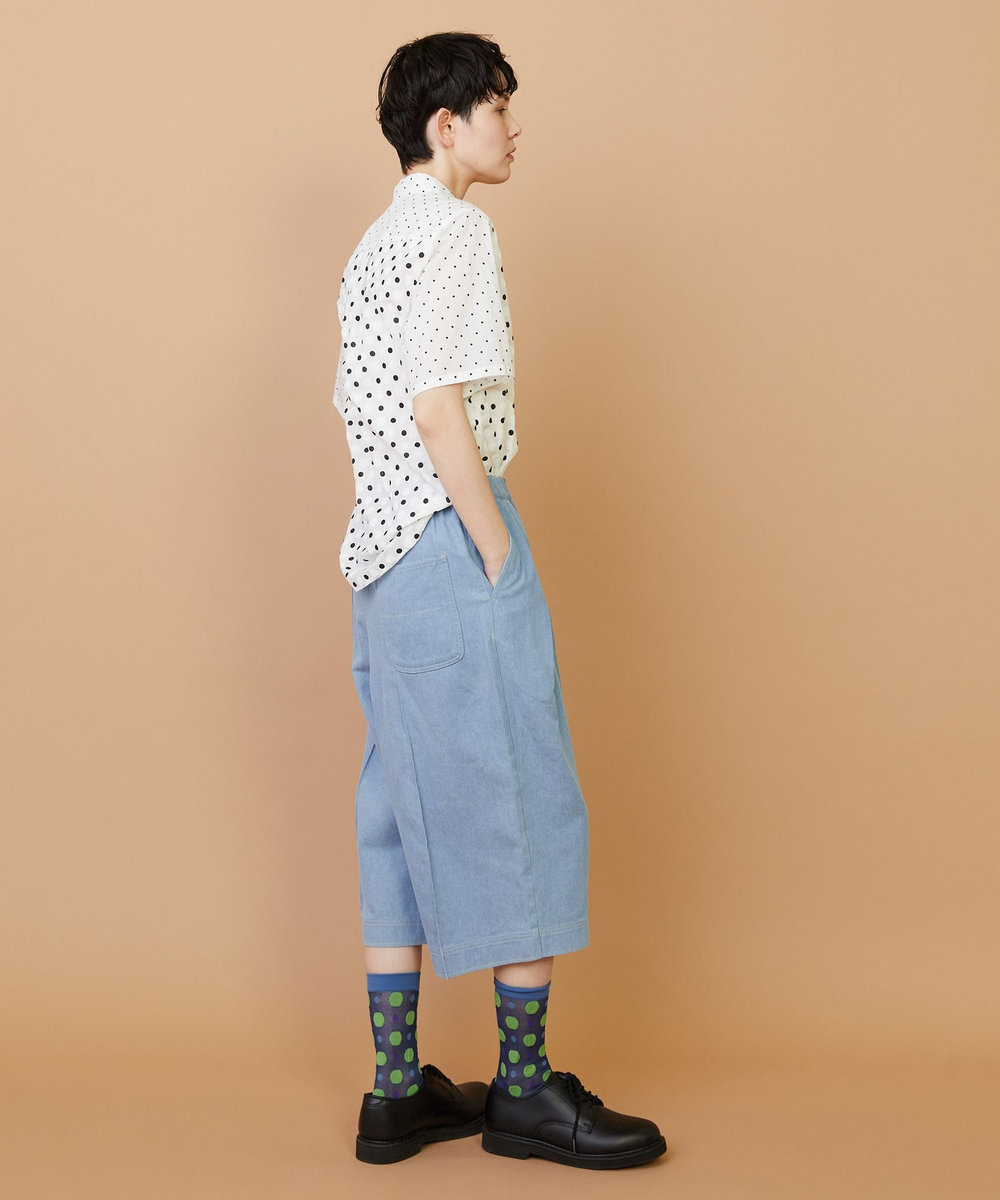 FRAPBOIS モイストデニム ハーフパンツ ブルー