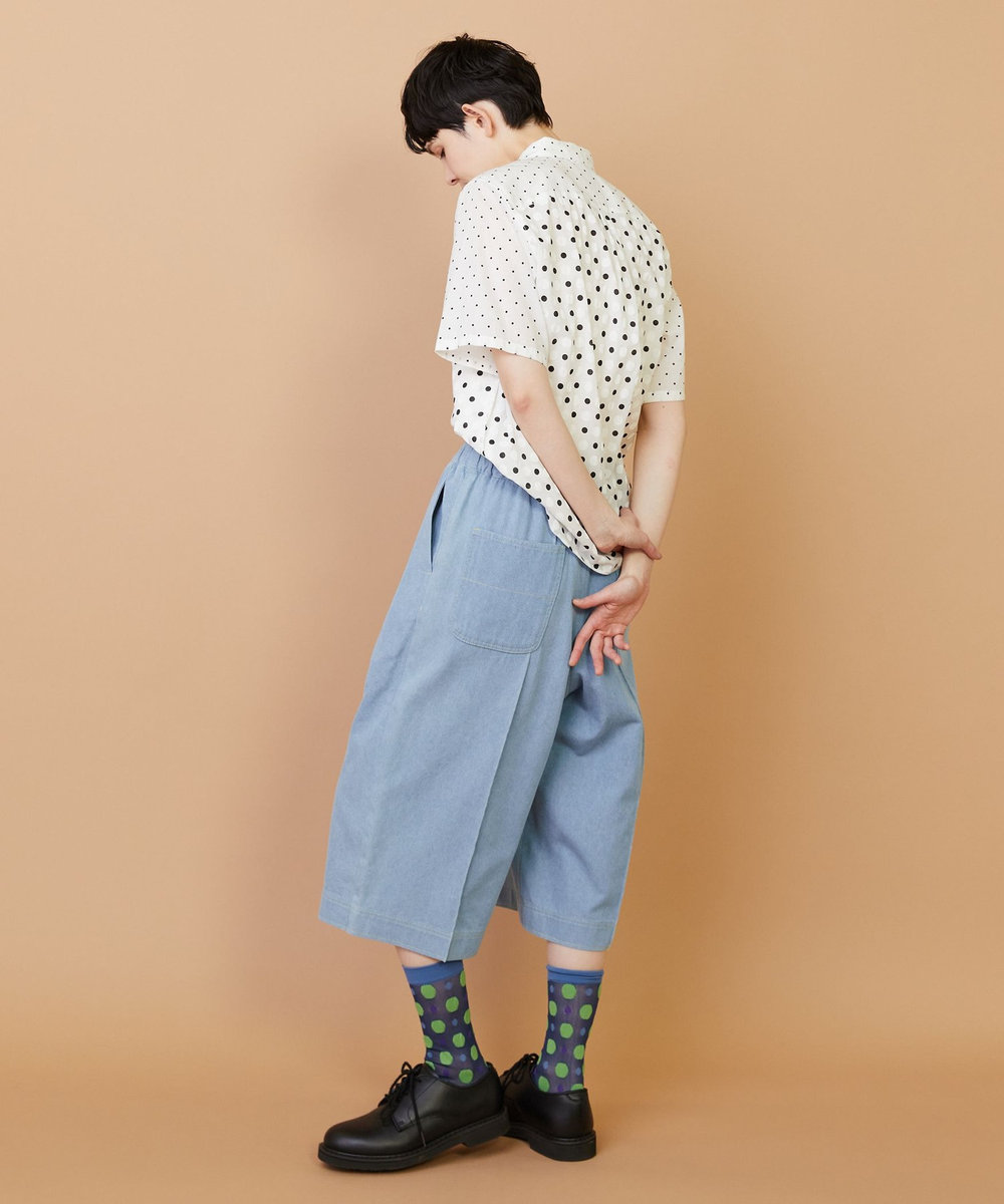 FRAPBOIS モイストデニム ハーフパンツ ブルー