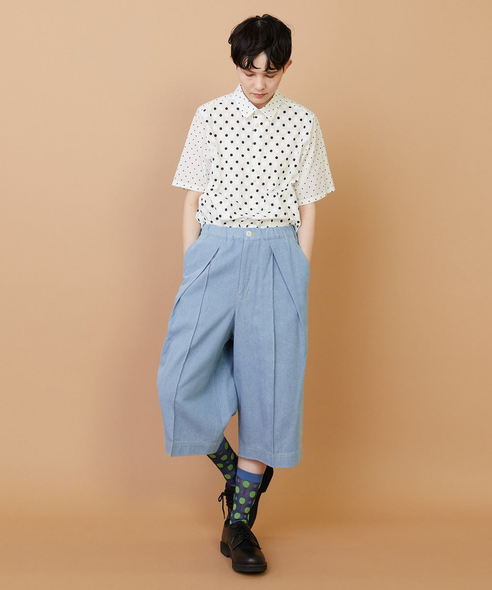 FRAPBOIS モイストデニム ハーフパンツ ブルー