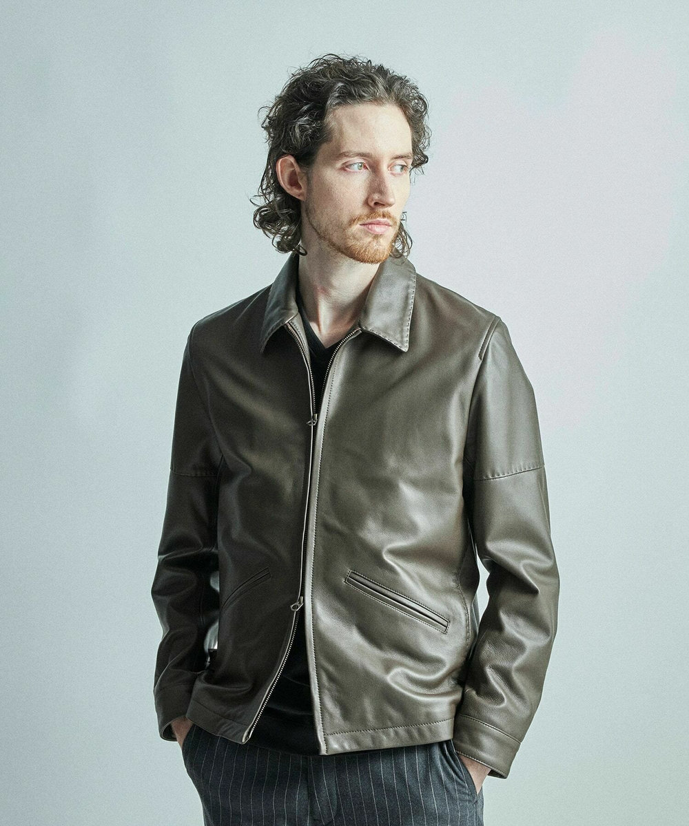 MEN'S BIGI クロームタンニングシープレザージャケット ブラウン