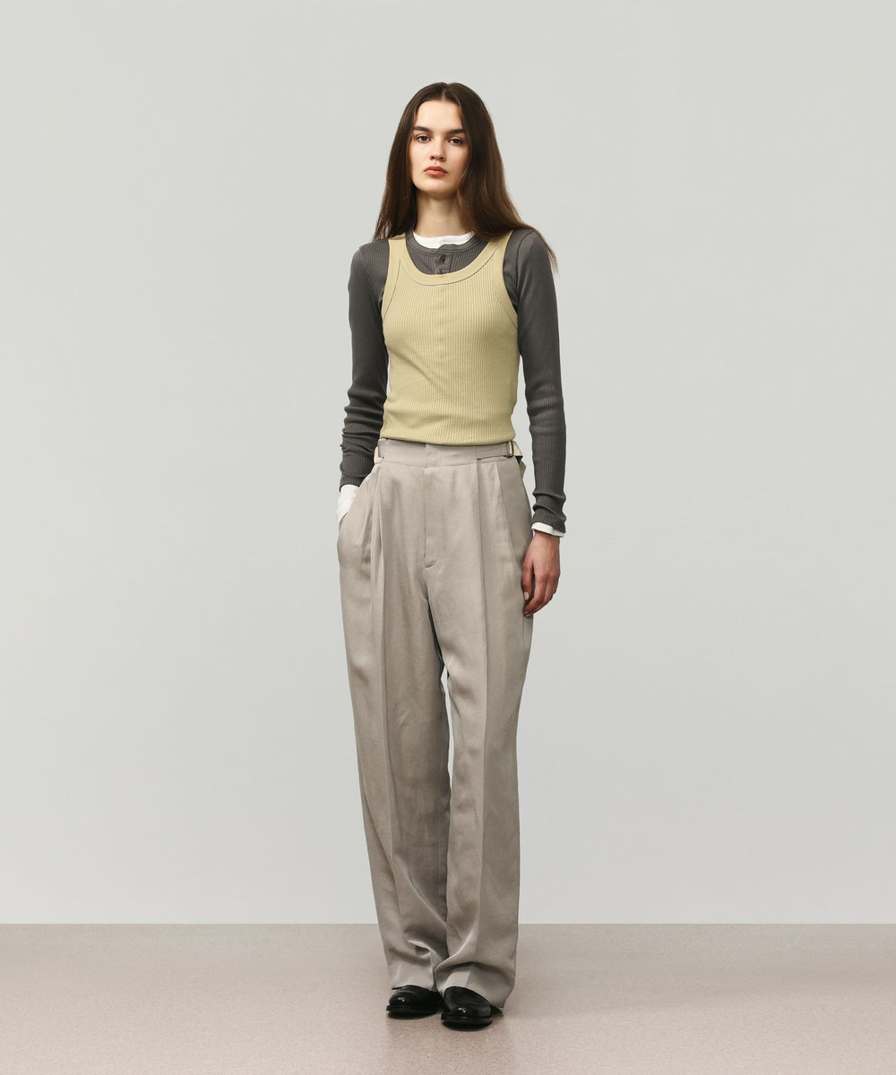 DÉPAREILLÉ ORGANIC COTTON RIB HENRY NECK / オーガニックコットンリブヘンリーネック チャコールグレー
