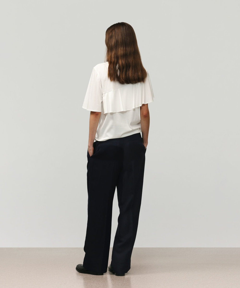 DÉPAREILLÉ COTTON JERSEY RUFFLE TOPS / コットンジャージーラッフルトップス ホワイト