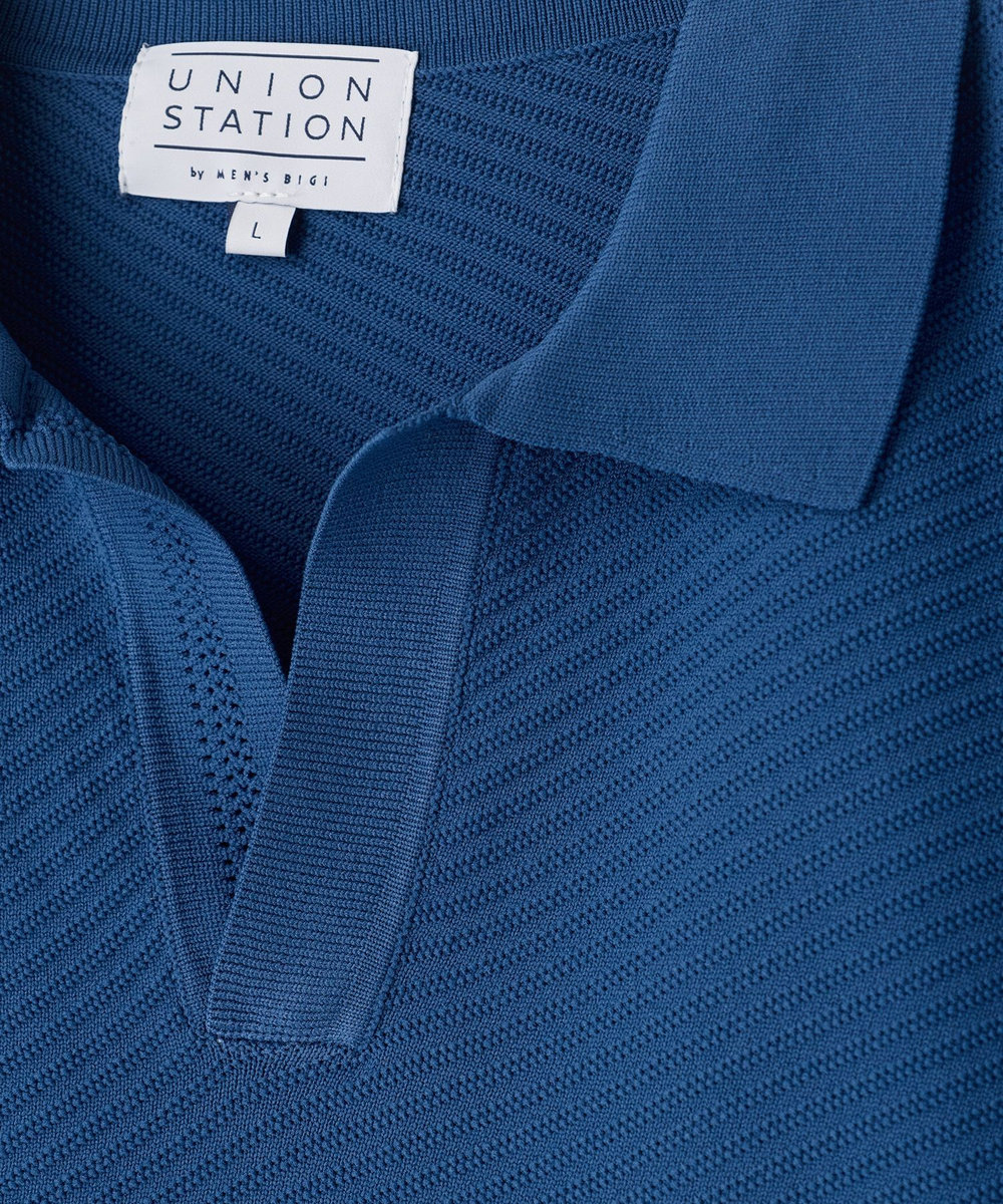 UNION STATION ポリエステルニットポロシャツ ブラウン