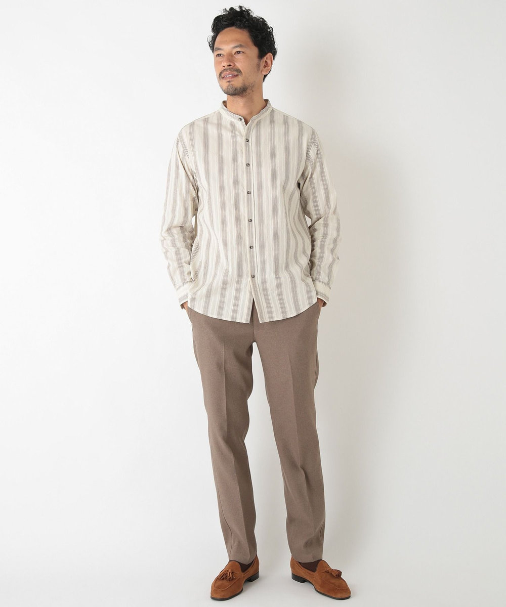 MEN'S BIGI 【スタプレタイプ/EASY CARE】ツイルストレッチイージーパンツ ブラウン