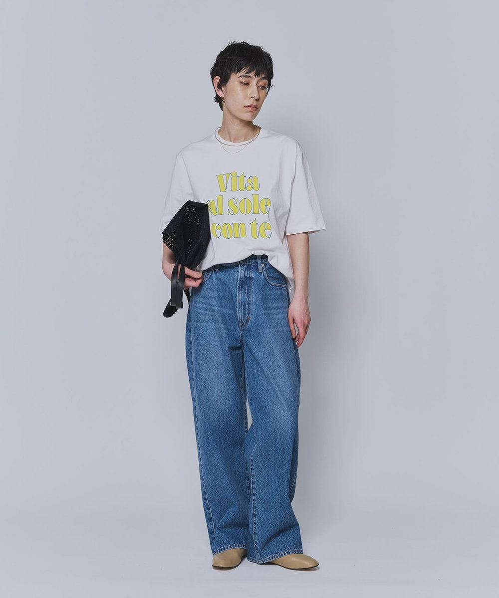 1er Arrondissement ロゴプリントＴシャツ ライム