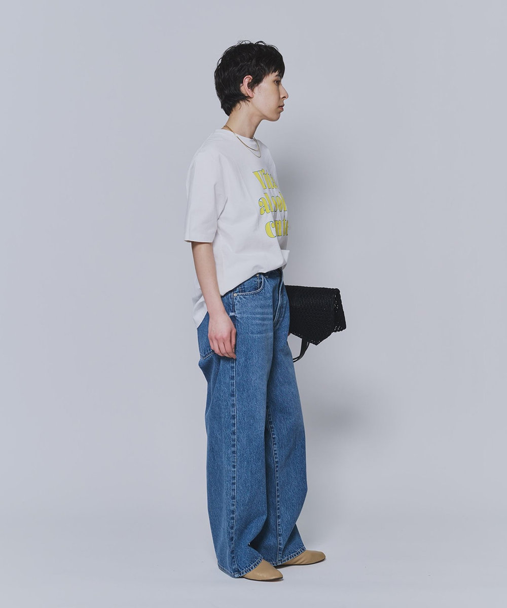 1er Arrondissement ロゴプリントＴシャツ ライム
