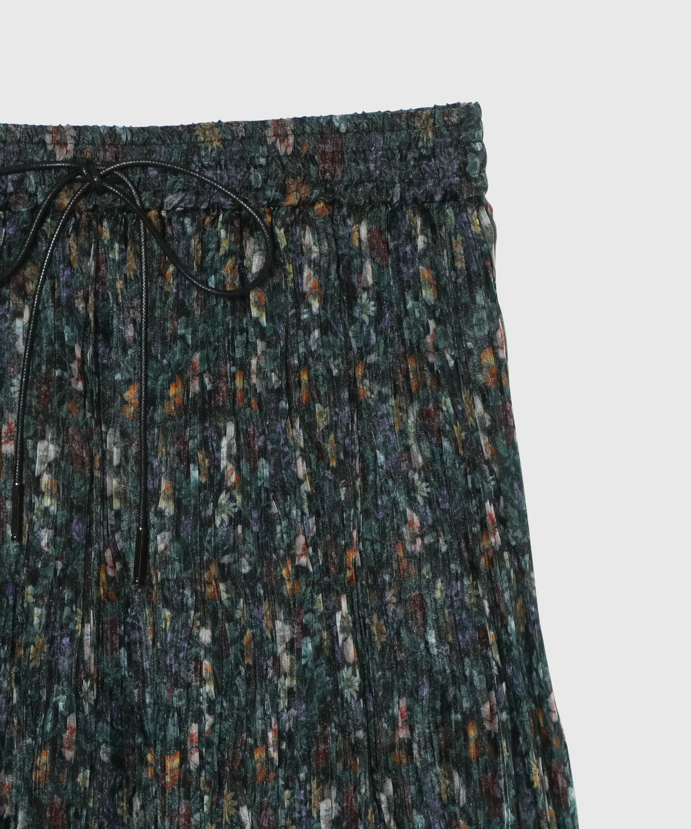 DÉPAREILLÉ FLOWER ORGANDY SKIRT / フラワーオーガンジースカート ブラック