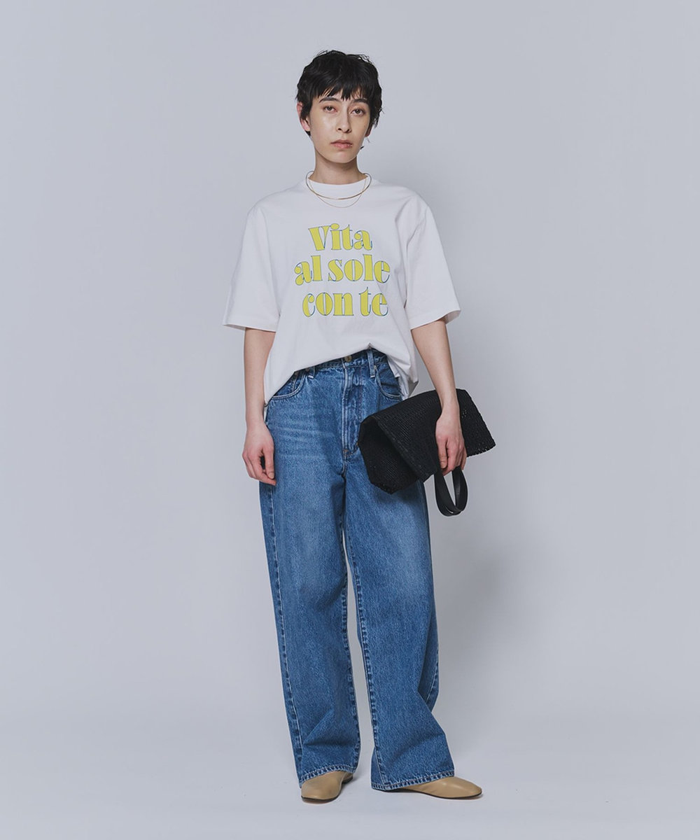 1er Arrondissement ロゴプリントＴシャツ ライム