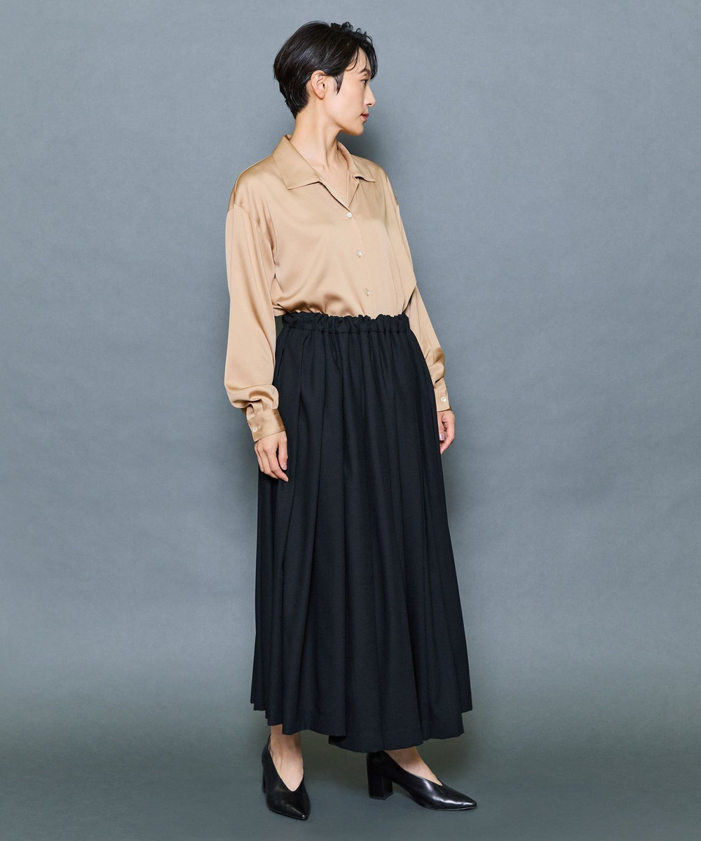 MOGA Collection MOGA Collection ドレープサテンブラウス ベージュ