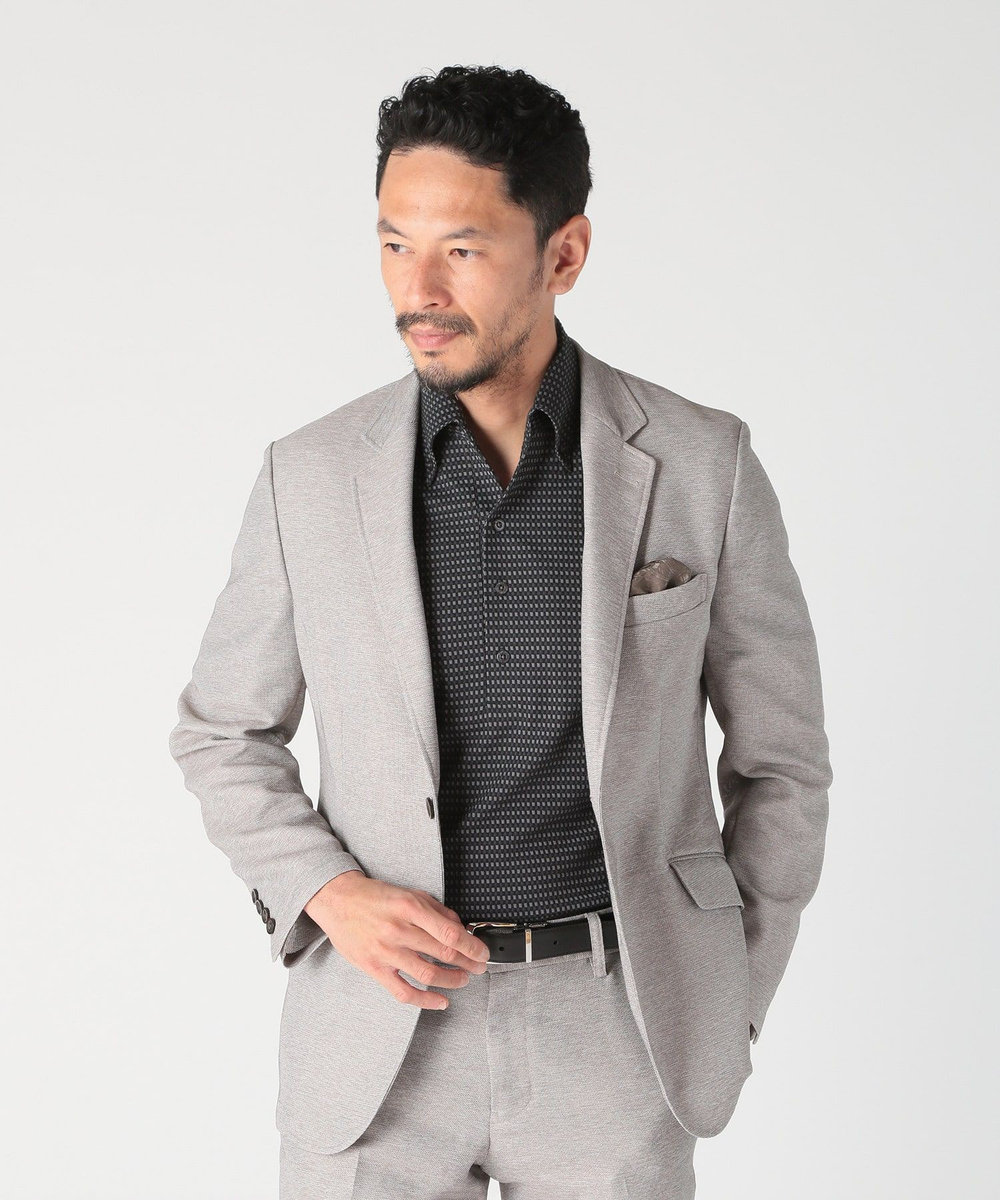 MEN'S BIGI 【ACTIVE TAILOR/アクティブテイラー】カラミメッシュストレッチジャケット ベージュ