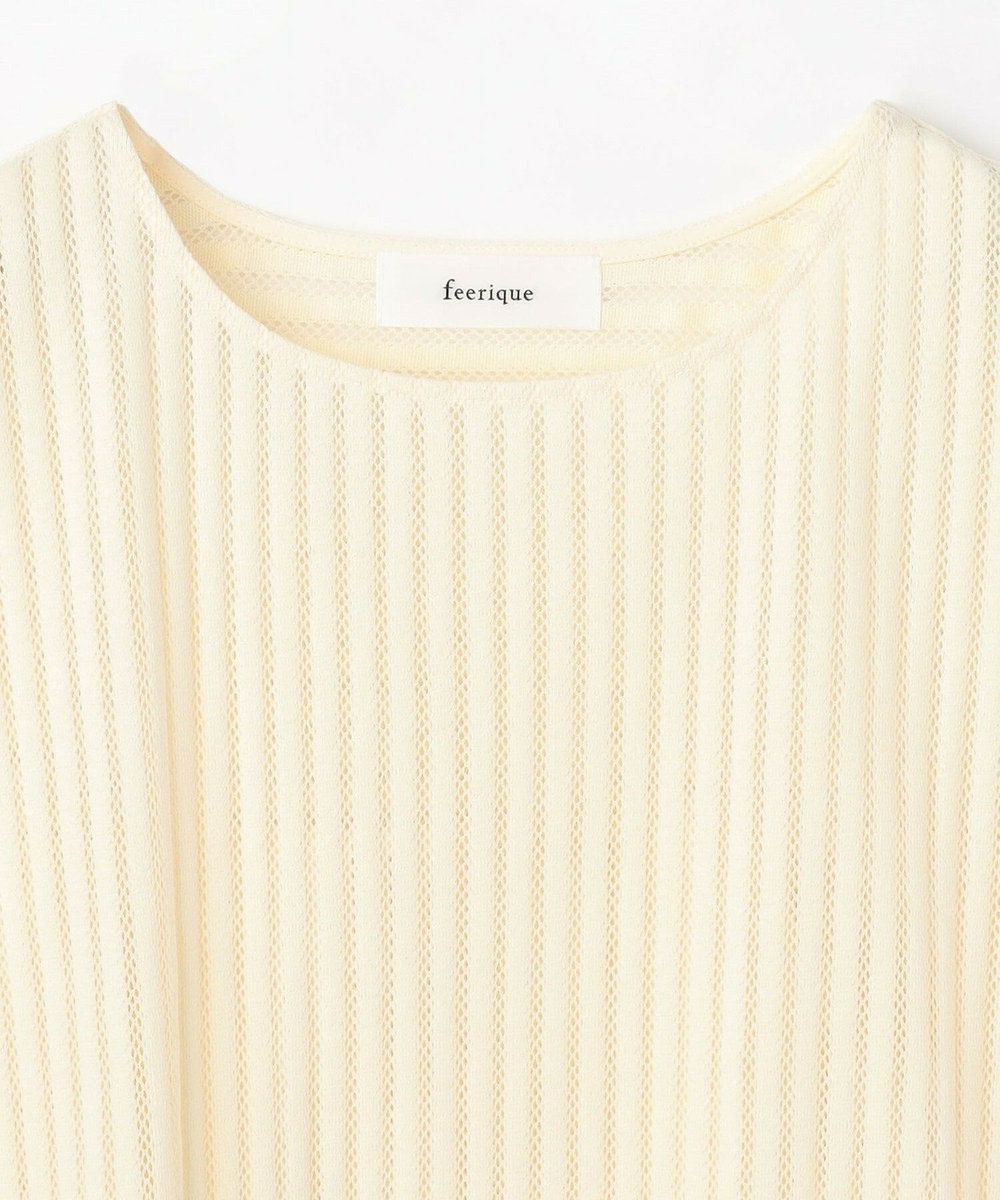feerique feerique ラッセルメッシュストライププルオーバー オフホワイト