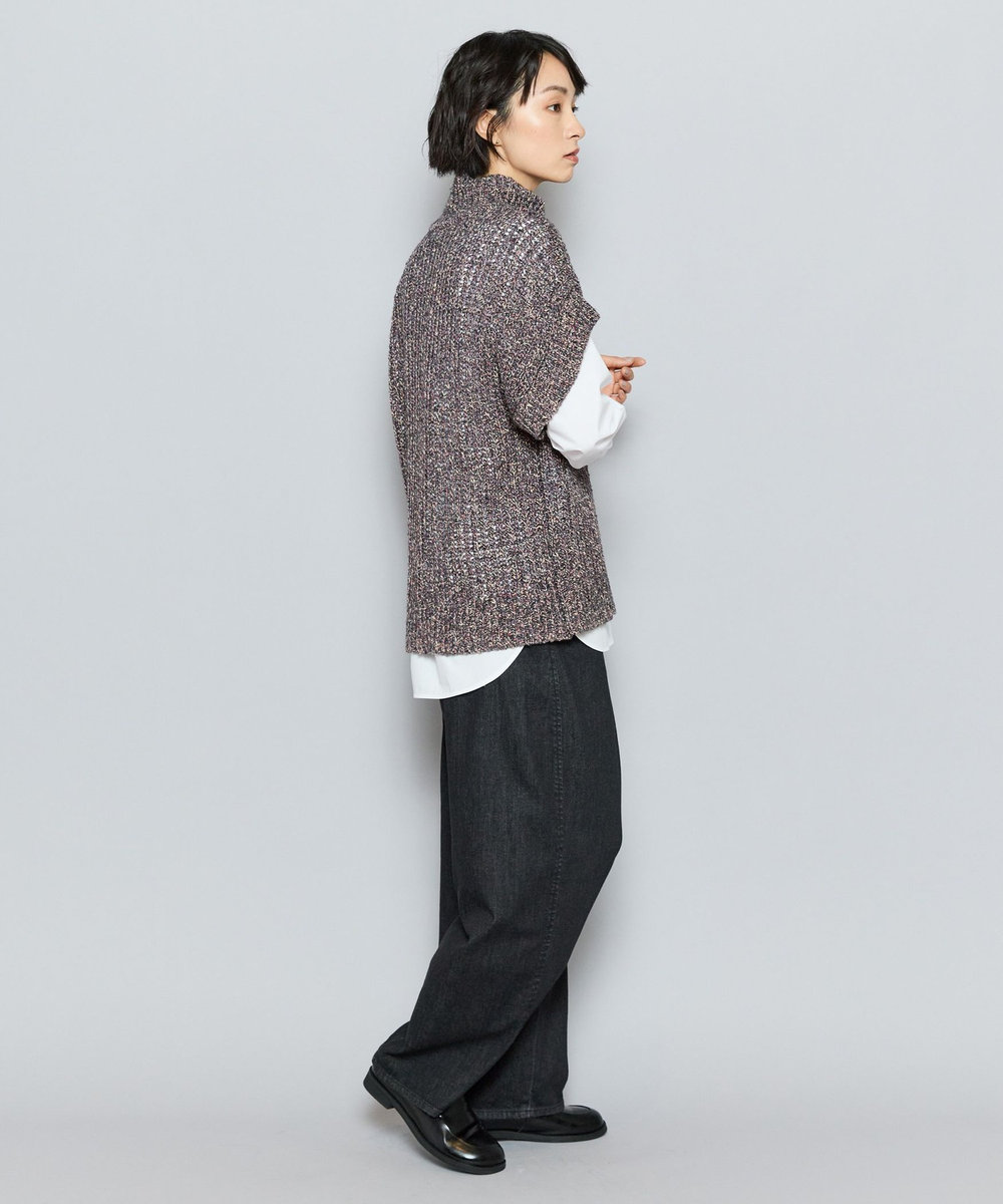 L'EQUIPE GREEN MIXウールニットジレ チャコールグレー