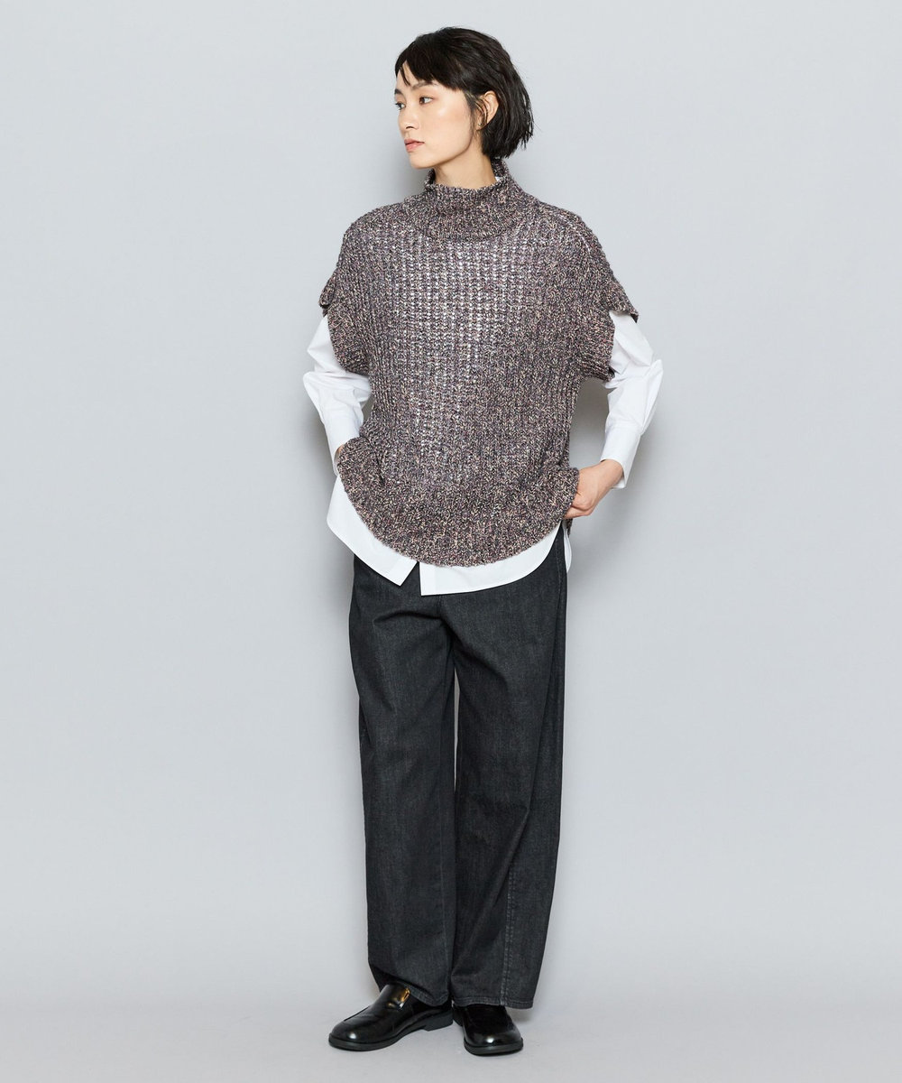 L'EQUIPE GREEN MIXウールニットジレ チャコールグレー