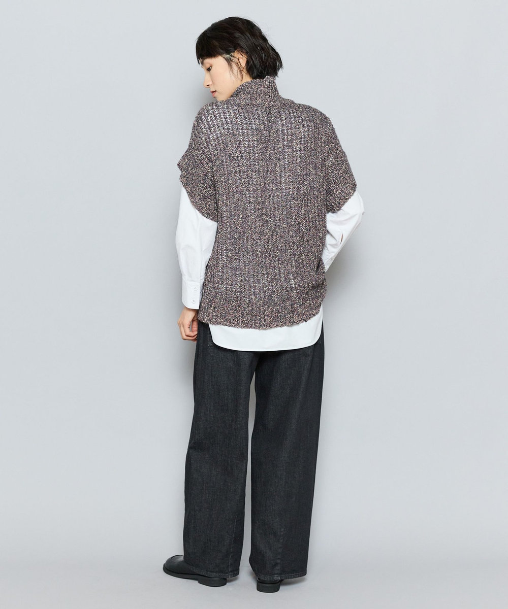 L'EQUIPE GREEN MIXウールニットジレ チャコールグレー