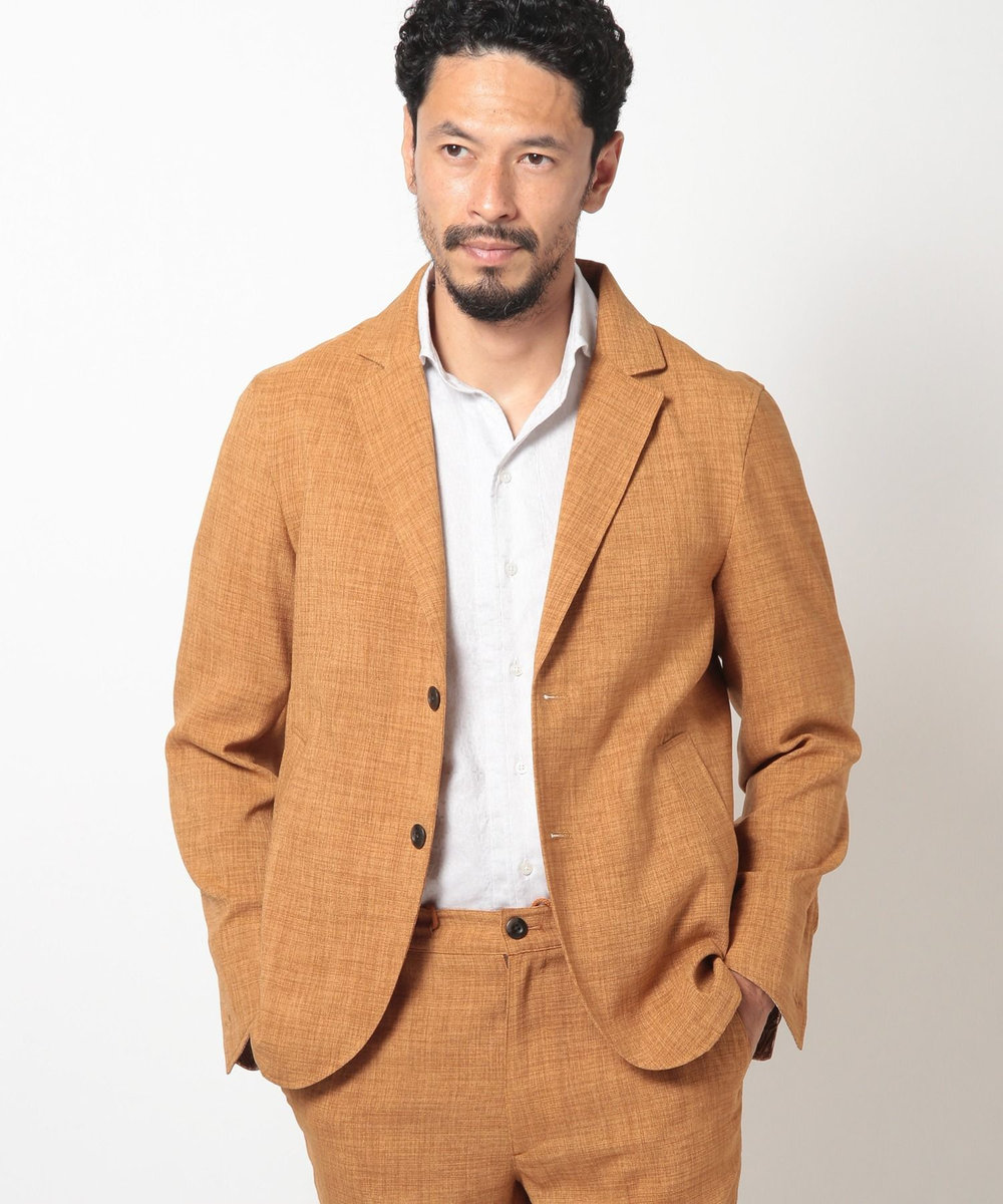 MEN'S BIGI ポリエステルブッチャーストレッチテーラードジャケット＜セットアップ対応＞ ブラウン