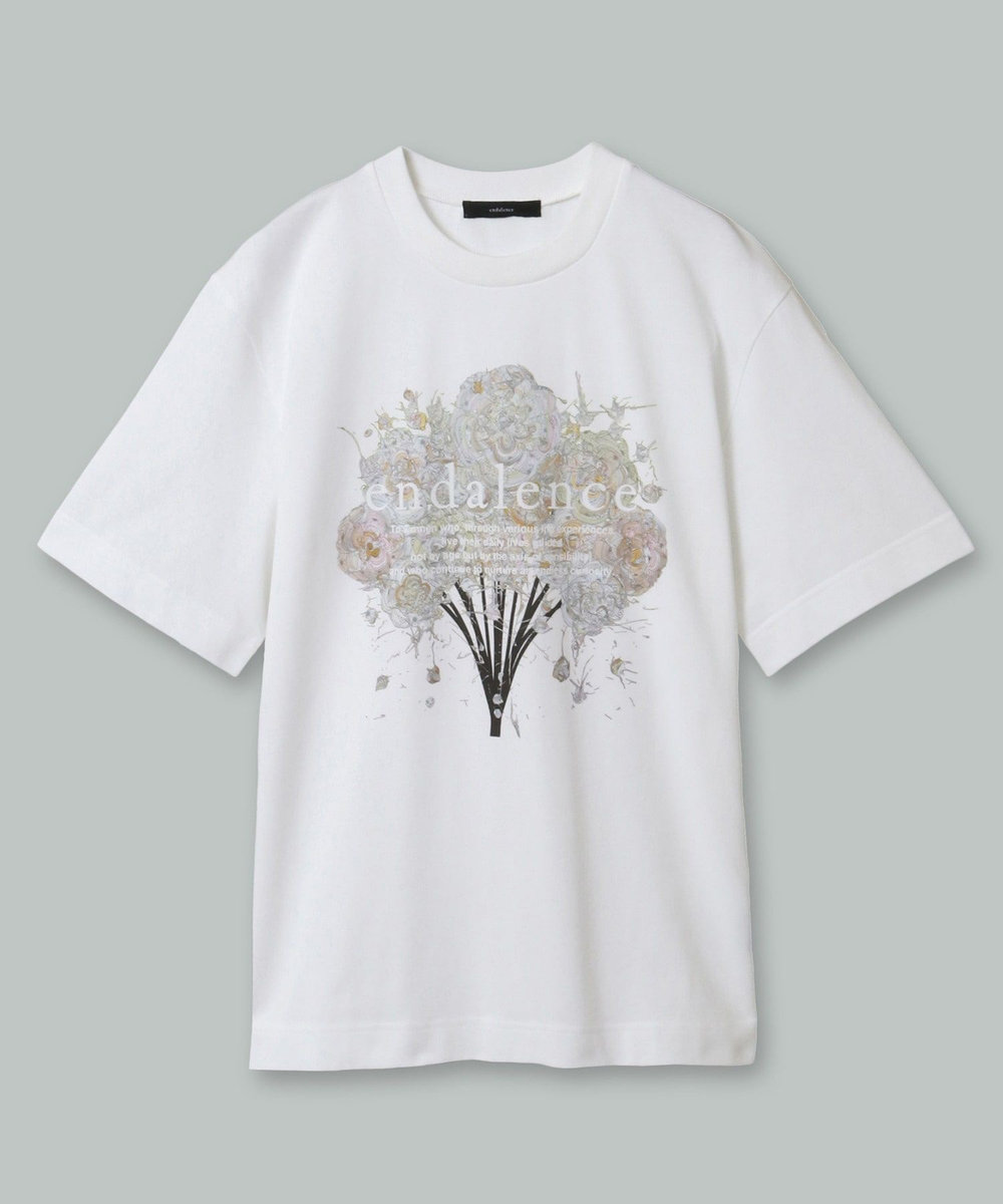 endalence  endalence×Yuta OkudaコラボレーションTシャツ＜ライトブーケ＞ ホワイト