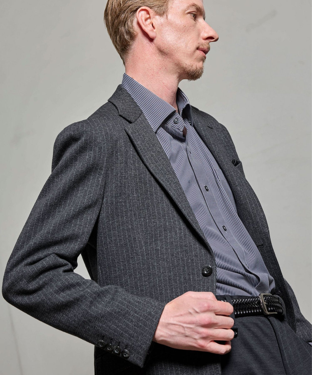 MEN'S BIGI ウール混ツイルジャージジャケット グレー系その他