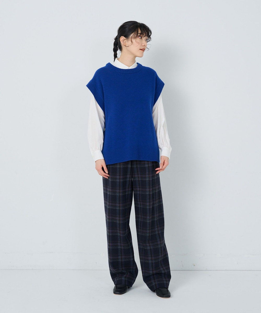 ADIEU TRISTESSE 7G　AQUAウールカシミヤ天竺ベスト ブルー