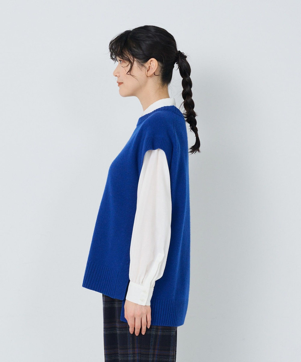 ADIEU TRISTESSE 7G　AQUAウールカシミヤ天竺ベスト ブルー