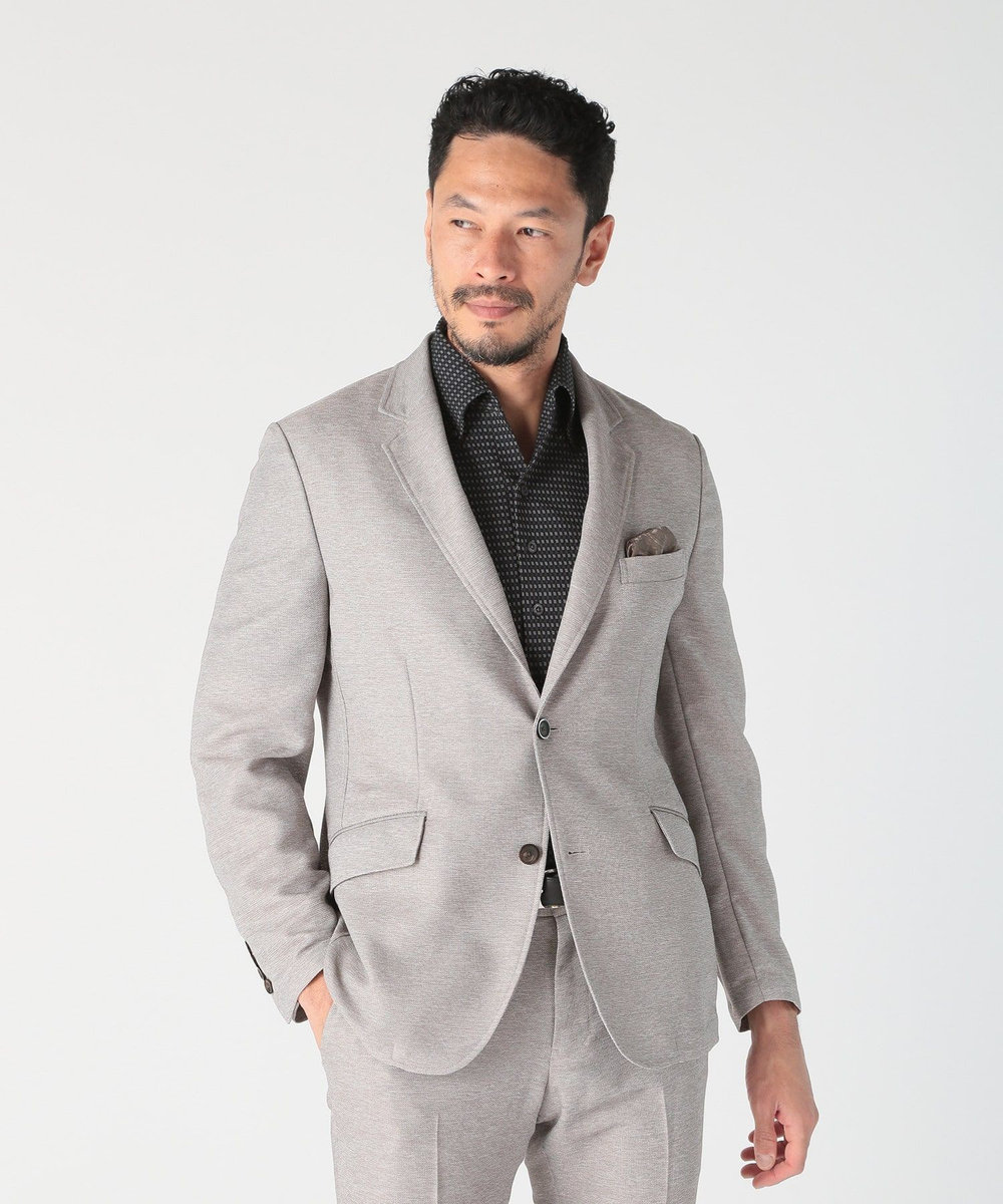MEN'S BIGI 【ACTIVE TAILOR/アクティブテイラー】カラミメッシュストレッチジャケット ベージュ