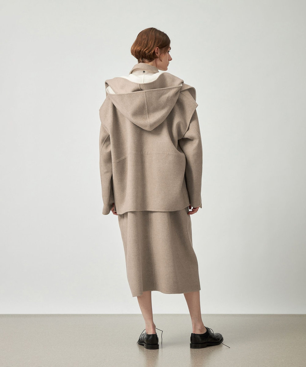 DÉPAREILLÉ DOUBLE FACE BEAVER PONCHO GILET / ダブルフェイスビーバーポンチョジレ ベージュ