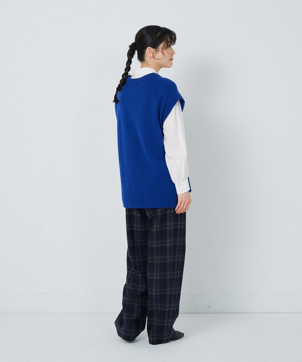 ADIEU TRISTESSE 7G　AQUAウールカシミヤ天竺ベスト ブルー