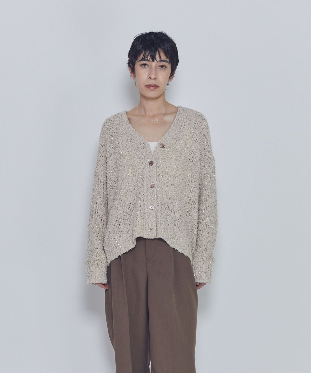 1er Arrondissement ファンシーヤーンカーディガン ベージュ