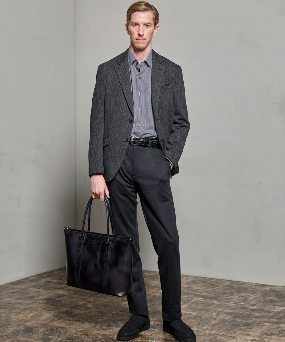 MEN'S BIGI ウール混ツイルジャージジャケット グレー系その他