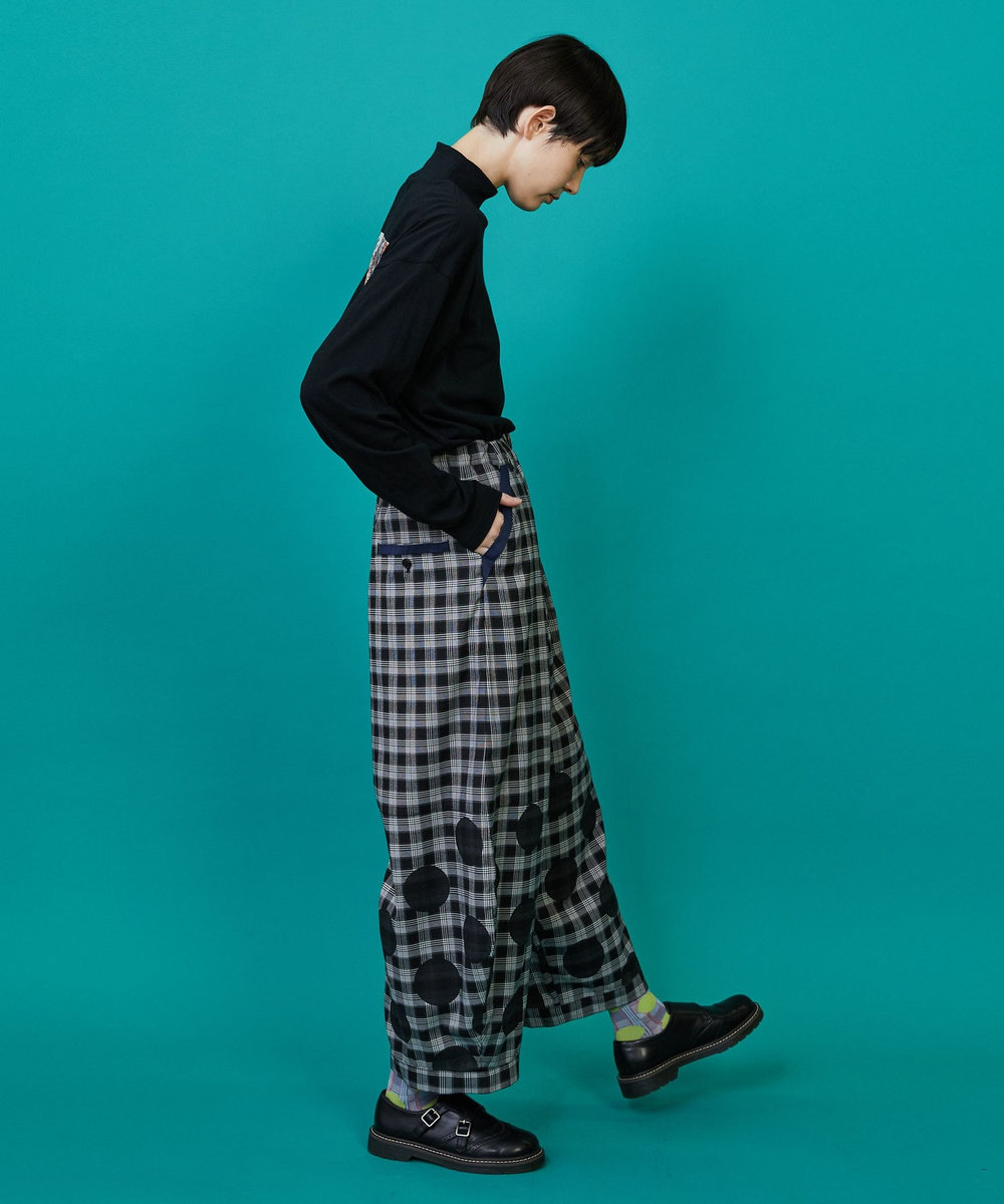 FRAPBOIS チェックオンドット パンツ ブラック系その他