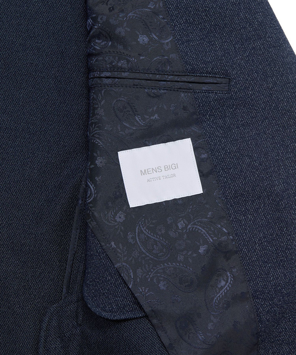 MEN'S BIGI 【ACTIVE TAILOR/アクティブテイラー】ハイゲージツイル ジャージジャケット＜防シワ性＞＜ストレッチ＞ ネイビー