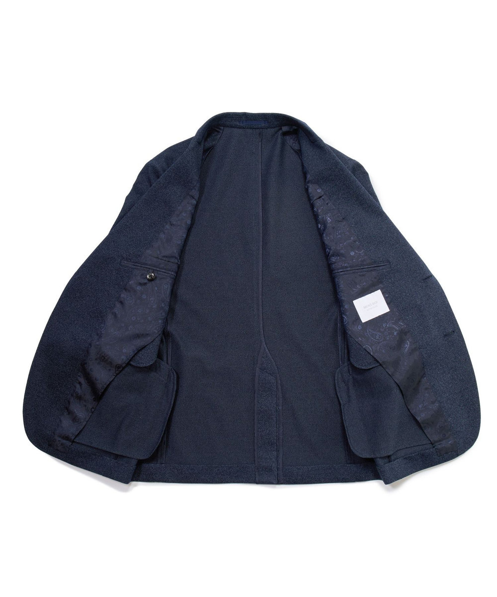MEN'S BIGI 【ACTIVE TAILOR/アクティブテイラー】ハイゲージツイル ジャージジャケット＜防シワ性＞＜ストレッチ＞ ネイビー