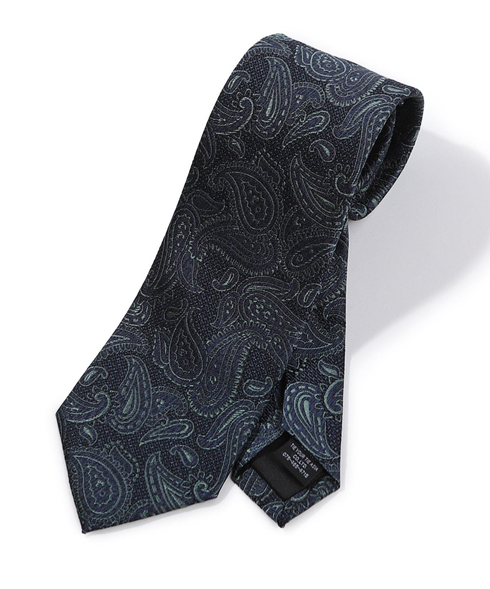 MEN'S BIGI 【TIE YOUR TIE/タイユアタイ】ヴィンテージペイズリー柄ネクタイ ターコイズブルー