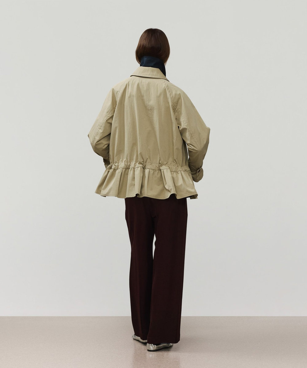 DÉPAREILLÉ GABARDINE PEPLUM SHORT COAT / ギャバジンペプラムショートコート ベージュ