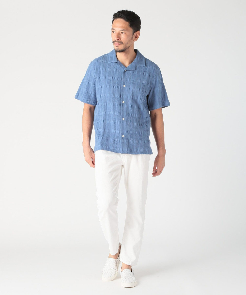 MEN'S BIGI 【Wax London/ワックスロンドン】ジャガードシャツ ブルー