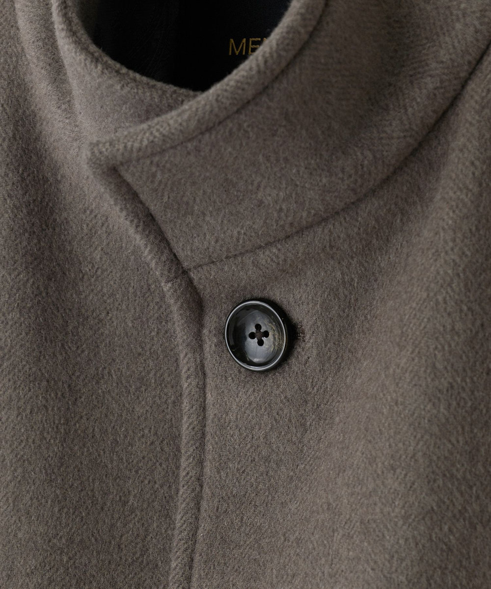 MEN'S BIGI スーパー140ウールビーバーヘリンボーンスタンドカラーコート ベージュ