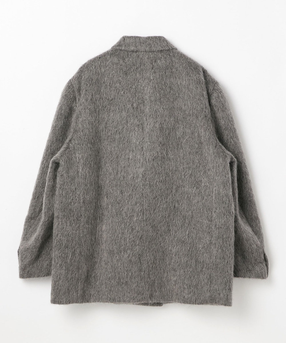 1er Arrondissement アルパカモヘア シャギーオーバージャケット グレー