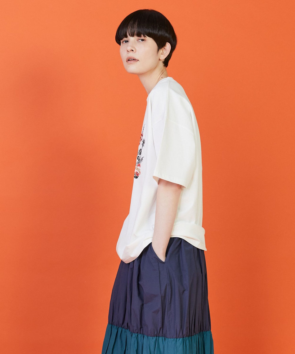 FRAPBOIS フラワーロゴＴシャツ ホワイト