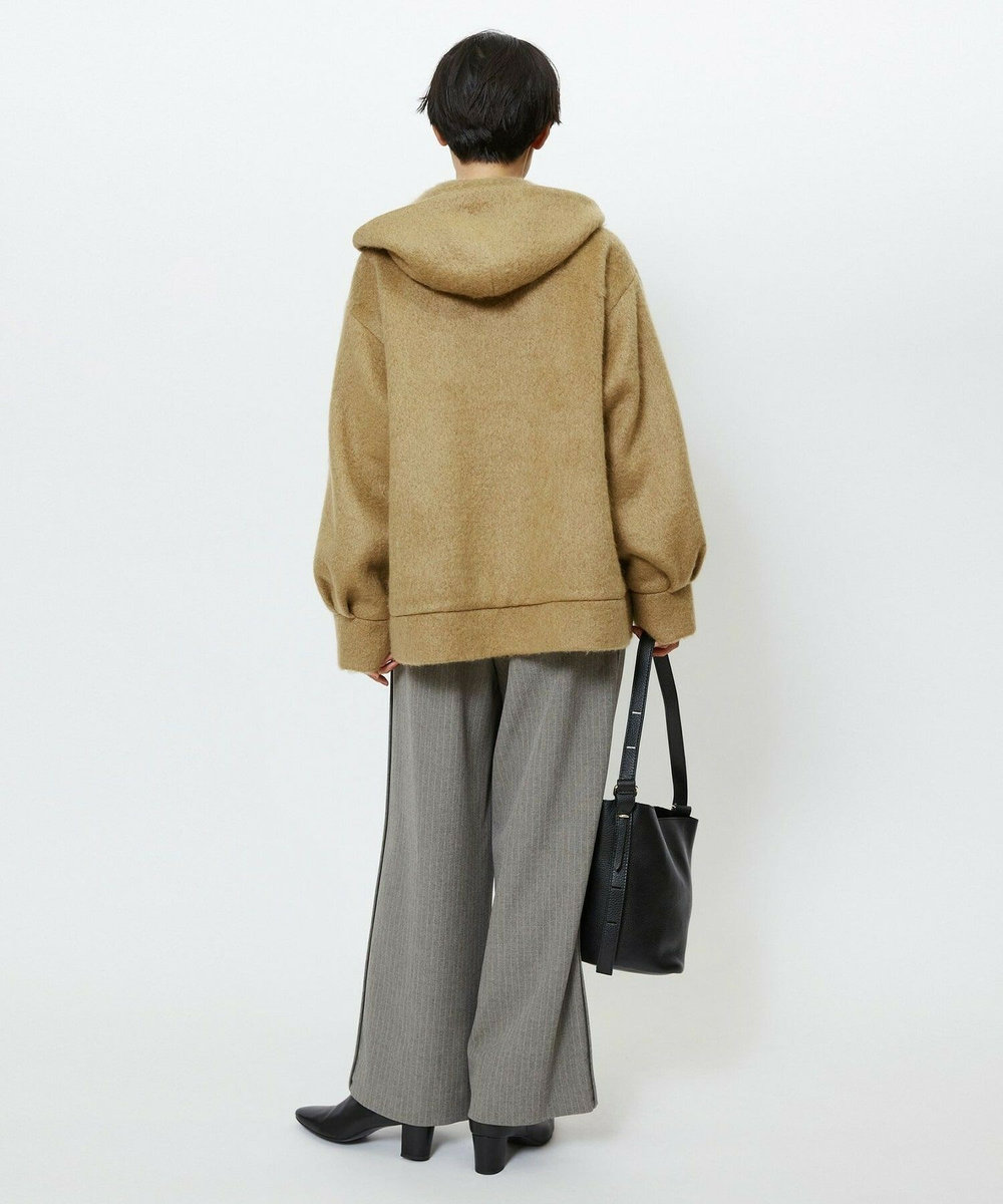 feerique feerique モヘアシャギーフードブルゾン キャメル